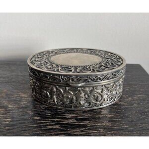 Antique Elegance Silver Trinket Jewelry Box